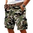 thumbnail image 2 of Mens Camo Cargo Shorts Wild Outdoor - Cotton Relaxed Fit Utility Multi-Pocket Shorts Featuring Relaxed Fit Cuts Dark Green L, 2 of 5