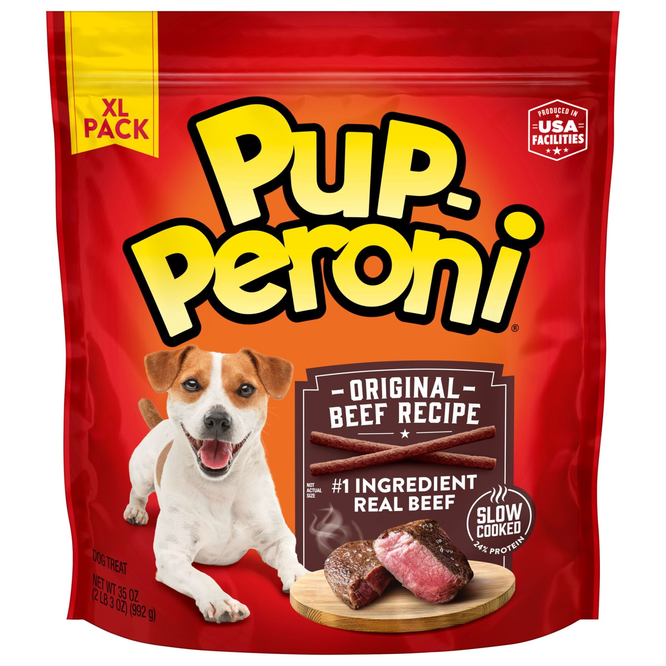 Pup-Peroni Triple Steak Flavor Dog Treats, 35 oz Bag with Real
