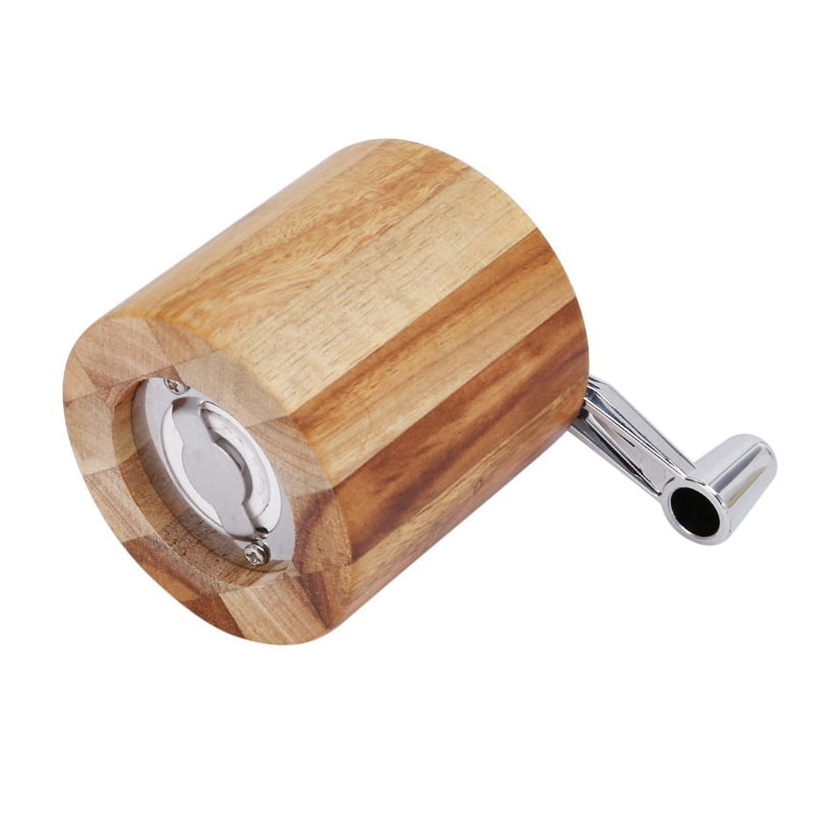 4X Pepper Mill, Hand Crank Wood Pepper Grinder with Classic Handle and Adjustable Ceramic Rotor