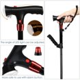 thumbnail image 2 of EIGTHTAIL Walking Cane with LED Light & Alarm - Foldable  Adjustable  Lightweight  Provides Balance & Stability for Adults  Seniors  and Injured  Black, 2 of 7