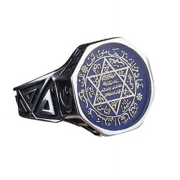 Roarsilver Seal of Solomon-Star of David Ring-Handmade Mens Ring-Signet Ring Mens-Jewelry Gift For Mens-Silver Rings for Unisex | 5