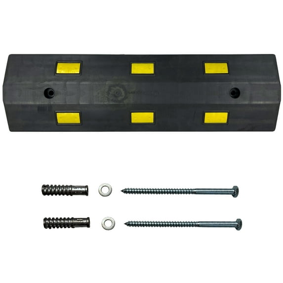 36" Ultra Light Weight PVC Speed Bump in Black with Concrete Hardware