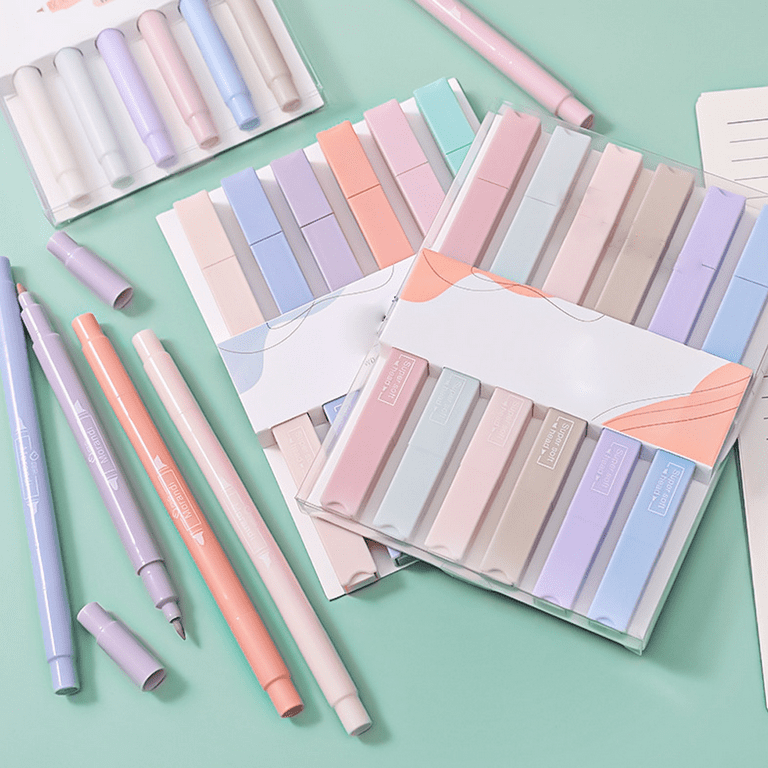 BAISDY 12Pcs Pastel Highlighters Mild Multicolor Aesthetic Cute Markers for  Bible Journal Planner Office School Supplies