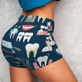 thumbnail image 4 of Rateoe Dental Printed Power Workout Shorts for Women Tummy Control Squat Proof Ribbed Thick Seamless Scrunch Active Short-Medium, 4 of 8