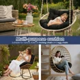 thumbnail image 6 of TOPCHANCES Egg Chair Cushion Only, Water-Resistant Outdoor Rocking Chair Cushion, Thick Papasan Seat Cushion with Ties for Patio, Porch, Balcony, Garden (Black), 6 of 9