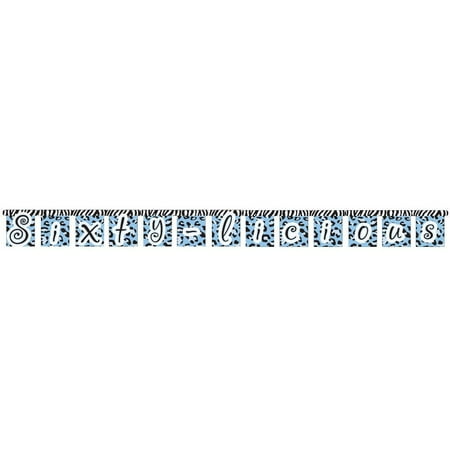 Left Side Banner - Sixty-Licious Jointed Letter Banner for 60th Birthday, Jointed birthday message banner is a little on the wild side By Creative Converting