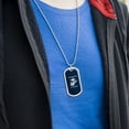 thumbnail image 3 of Proud Mother of a Marine USMC White on Blue Officially Licensed Military Dog Tag Pendant Necklace with Chain, 3 of 5