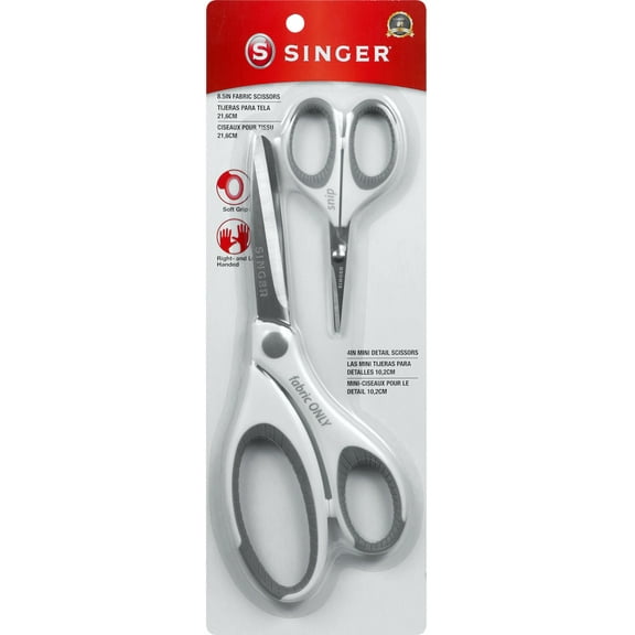 SINGER Comfort Grip Sewing Scissors Set, 4" and 8.5"