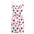 thumbnail image 4 of 4th of July Independence Day American Flag Beach Sun Dress Fashion Women Casual Printed Sleevesless Camies Crew Neck Mini Dress Summer Vacation Beach Fashion S-XXL, 4 of 4