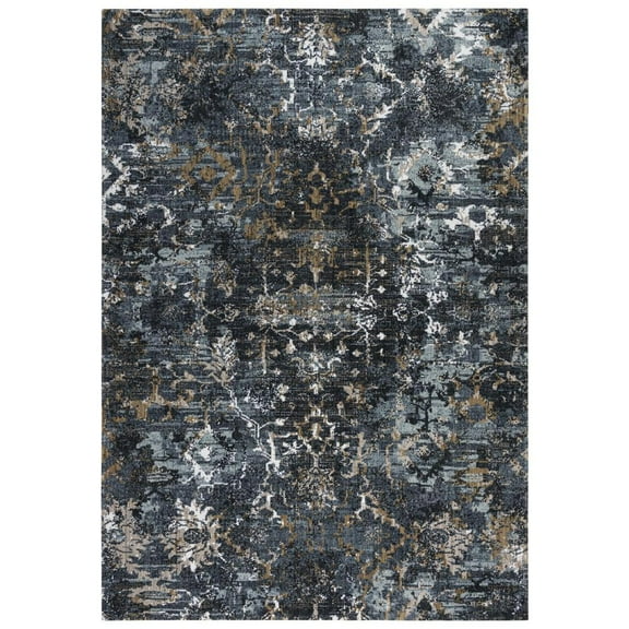 Alora Decor Elect 5'2" x 7'9" Charcoal/Blue/Brown Power-Loomed/Hybrid Area Rug