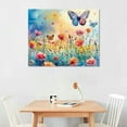 thumbnail image 3 of PIKWEEK Butterfly Canvas Wall Art Colorful Wildflower Wall Decor Watercolor Daisy Poppy Canvas Prints Pictures Ink Paintings Abstract Floral Poster Artwork for Bathroom Living Room Home Decorations, 3 of 5