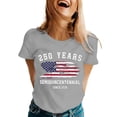 thumbnail image 2 of USA 250th Anniversary Shirt Womens T Shirts Graphic Independence Days Tees Crew Neck Short Sleeve Light Gray Top XL, 2 of 4