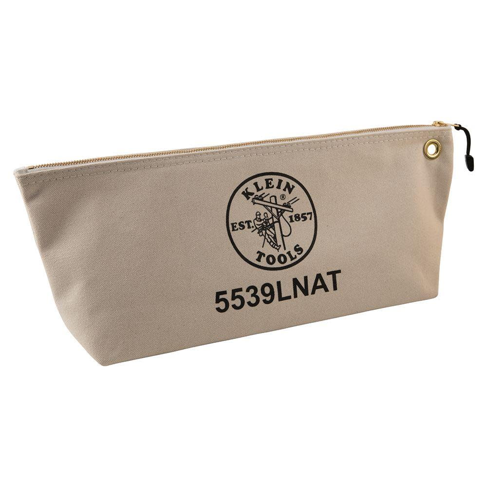 Klein Tools Zipper Canvas Tool Bag, Natural