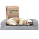thumbnail image 1 of Furhaven Cama de gel refrescante para perros medianos y pequeños con refuerzos extraíbles y funda lavable, para perros de hasta 35 libras - Sofá de felpa y gamuza - Gris, mediano, 1 of 5