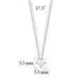 thumbnail image 2 of Sterling Silver Floating Solitaire Necklace Pendant for Girls Simulated White Opal, 2 of 6