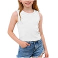 thumbnail image 2 of NAISIBABY Girls Tank Tops, Soft Comfy Embroidered Back Sleeveless Summer Casual Fashion Undershirts White 7T, 2 of 7