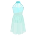 thumbnail image 2 of YiZYiF Girls Sleeveless Ruched Chiffon Ballet Dance Leotard Dress Caged Back Lyrical Dance Dresses, 2 of 7