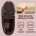 thumbnail image 3 of HOMEHOT Boys Slippers Boys Moccasin Slippers Memory Foam House Slippers Non-slip Rubber Sole Indoor Outdoor Brown Toddler 10, 3 of 8