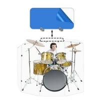 PENNZONI Drum Shield Deflector Panel w/ Chrome Connectors,Clear Acrylic Panel