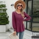 thumbnail image 5 of Women Autumn Casual Blouses Puff Long Sleeve Crewneck Solid Color Loose T-Shirts Pullover Tunic Top with Smocked Cuffs White XX, 5 of 5