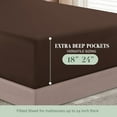 thumbnail image 3 of Elegant Comfort 1500 Series Bed Sheets All Around Elastic 18 - 24 Inches Deep Fitted Sheet - Extra Deep Pocket Sheets, King, Chocolate Brown, 3 of 5