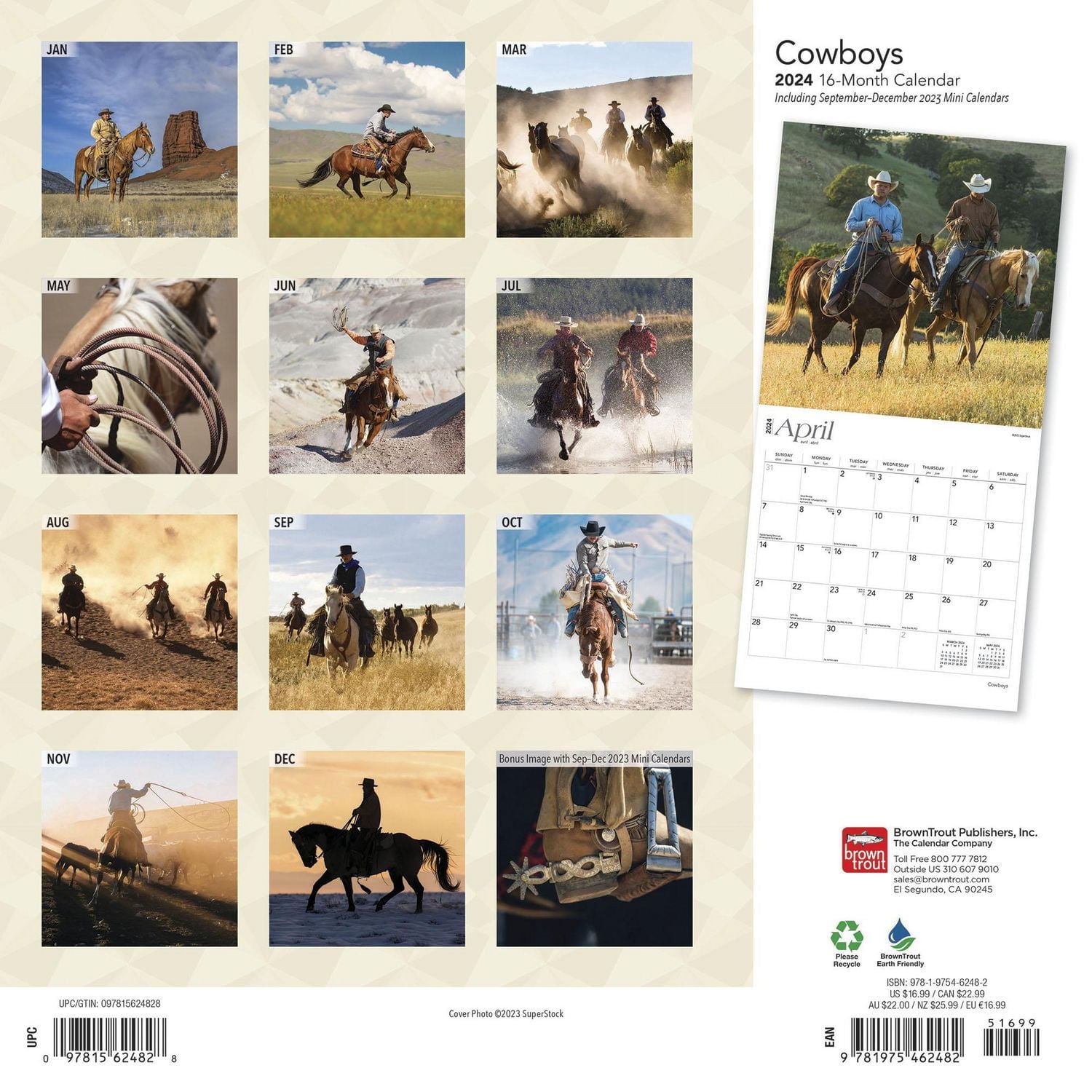 BrownTrout Cowboys 2024 Mur Carré 30.48x60.96 CM, 9781975462482