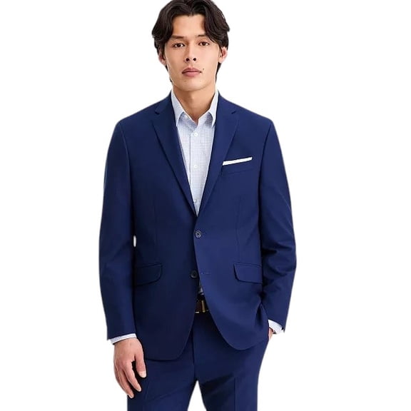 Kenneth Cole Mens Slim fit Suit Jacket Blazer 38 R Navy Blue Solid Stretch