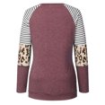 thumbnail image 4 of Moda mujer casual manga larga impreso o-cuello botón blusa camiseta damas tops Pompotops  gfhjh10969, 4 of 8