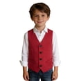 thumbnail image 2 of Kids Vest Boys Red Dress Waistcoat Vest Elegant Adjustable Back Strap 9-10 Years Boys Clothes, 2 of 6