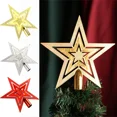 thumbnail image 2 of Adornos para árboles de Navidad Pentagrama Ambiente festivo Enchapado Parte superior del árbol de Navidad Guirnalda de estrellas Accesorios Suministros para fiestas, 2 of 5