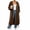Brown, variant on Womens Oversized Long Hoodie Zip Up Sweatshirt Jacket Loose Fit Maxi Coat with Pockets Drawstring Hem Casual Streetwear Outerwear Top