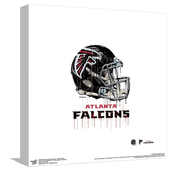 Gallery Pops NFL Atlanta Falcons - Drip Helmet Canvas Wall Art, Unframed Version, 12" x 12"