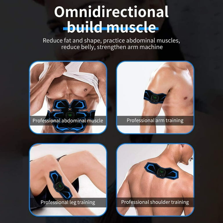 MDHAND Abs Trainer Muscle Stimulator USB Rechargeable 6 Modes 15 Intensity  EMS Muscle Stimulator Fitness Training Gym Workout