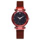 thumbnail image 2 of Reloj de moda con diseño de cielo estrellado y correa magnética para adolescentes de estilo informal de aleación de cuarzo rojo, 2 of 5