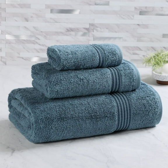 Superior Egyptian Cotton Absorbent 3-Piece Sapphire Towel Set