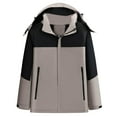 thumbnail image 2 of Wiyuqeen Women's Softshell Jacket with Detachable Hood Fleece Lined Warm Lightweight Waterproof Insulated Windbreaker Color Block Rain Jackets, 2 of 6