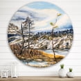 thumbnail image 2 of Designart 'The Cloudy Sky and The River With Spring Landscape' Lake House Circle Metal Wall Art 29x29 - Disc of 29, 2 of 5