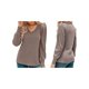 thumbnail image 3 of Suéteres de Mujer, Blusas Tipo Túnica de Larga con Cuello en V y Estilo Casual Caqui S, 3 of 7