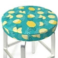 thumbnail image 3 of Hirioo Lemon Blue for Round Bar Stool Seat Covers Washable Stool Cushion Slipcover Elastic Bar Chair Covers for 12-14 Inch Chair-12 inch, 3 of 7