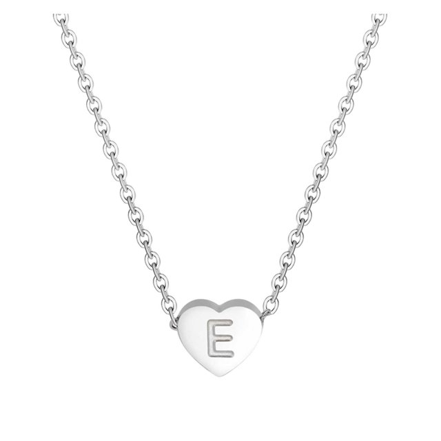 Kcodviy 26 Collier initial en Forme de Cœur pour Hommes Collier Alphabet pour Femmes Collier Diamant pour Femmes Colliers pour Femmes A Z 26 Alphabet initial Colliers en Argent pour Femmes