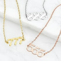 Personalized Planet Women's Petite Script Angel Number Necklace