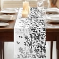 thumbnail image 3 of Black Leaves Table Runner, Summer Botanical Washable Cotton Linen Table Runners 90 Inches Long, Dresser Scarf Runner for Dining/Coffee/Kitchen/Hallway Tables 13''x90'' Farmhouse Abstract Art, 3 of 9
