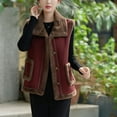 thumbnail image 4 of Women's Fashionable Plaid Sleeveless Lapel Vest Jacket Winter Casual Cardigan Style, 4 of 8