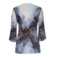 thumbnail image 5 of Ayolanni Women 3/4 Sleeve Graphic Tunic Tops Trendy 2023 Summer Casual v Neck Empire Waist t-Shirt Blouse, 5 of 5