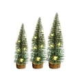 thumbnail image 2 of 3Pcs Mini Christmas Trees With Wooden Base Artificial Christmas Trees For Village Tabletop Home Room Party Crafts Christmas Decor Indoor With Light, 2 of 6