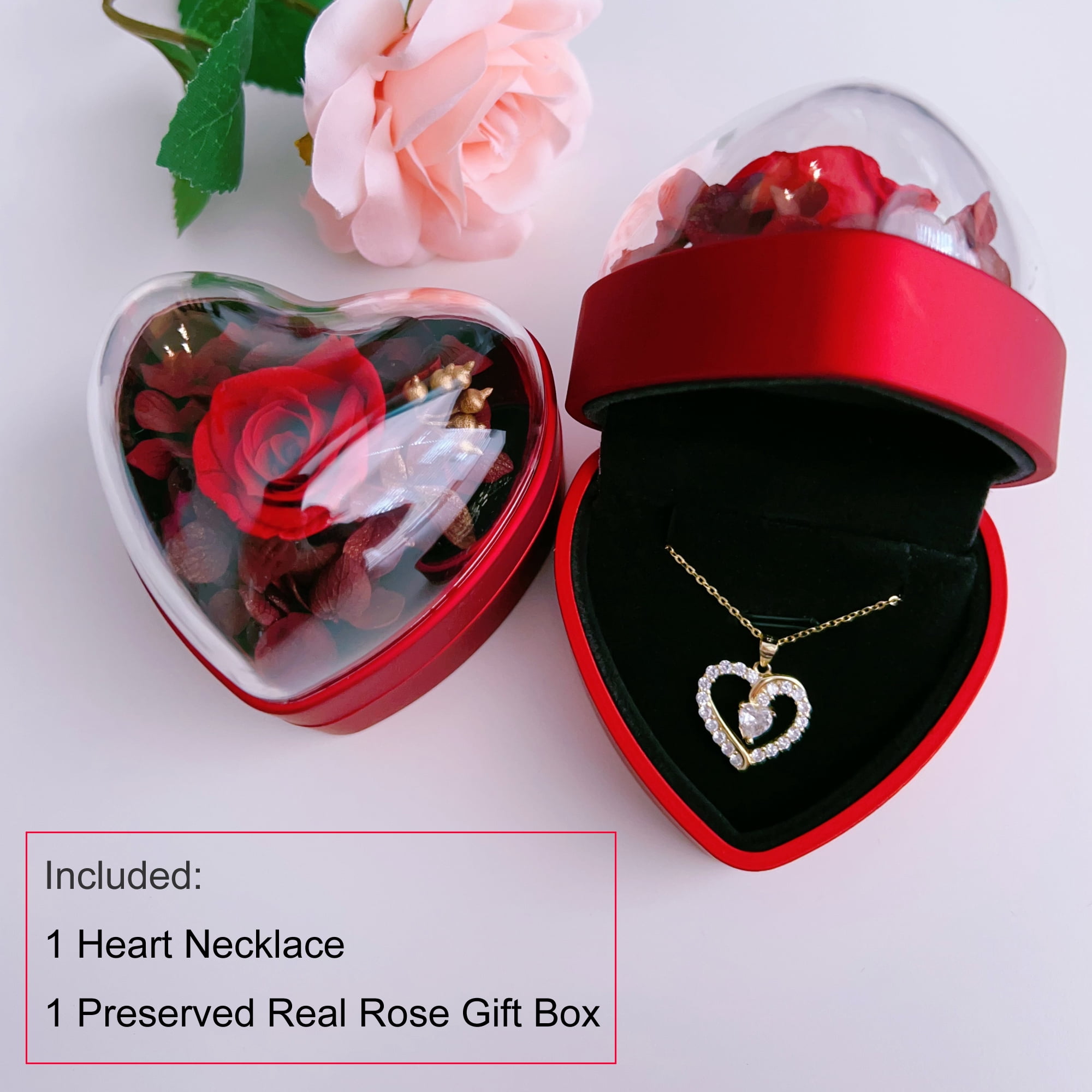 Piswency 14K Real Gold Filled Heart Necklace for Women CZ Love Heart Pendant Necklace with Adjustable Heart Chain for Valentine’s Day, Mother’s Day, Birthday, Handmade Jewelry, Gift for Her