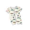 thumbnail image 4 of Alician Baby Zipper Rompers Short Sleeve Cotton Jumpsuit With Zipper Fish Pattern Toddler Boy Romper For 3-24 Months, 4 of 8