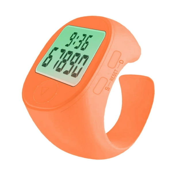 Contador de dedos eléctrico, contador de mano, luz nocturna portátil, compacto y práctico contador de dedos digital para hombres y mujeres , Naranja