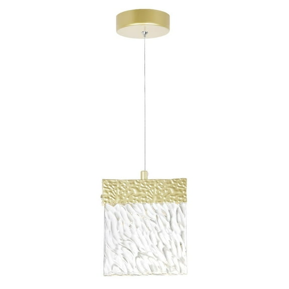 CWI Lighting Carolina Contemporary Metal LED Integrated Pendant in Gold Leaf