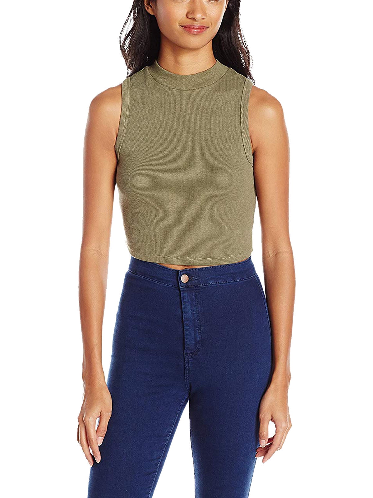 Billabong Billabong Women's Sleeveless Ribbed Crew Neck Crop Top X